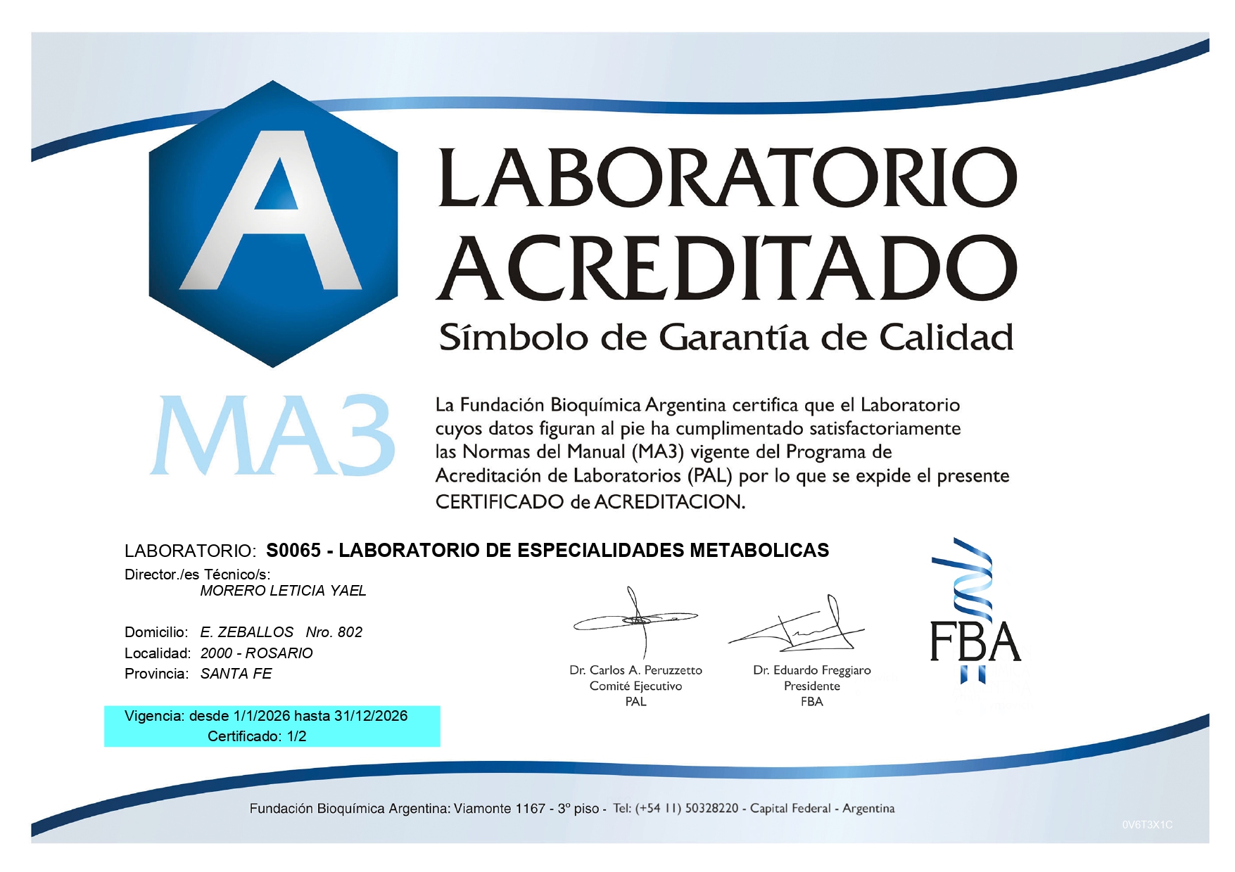 Laboratorio Acreditado MA3